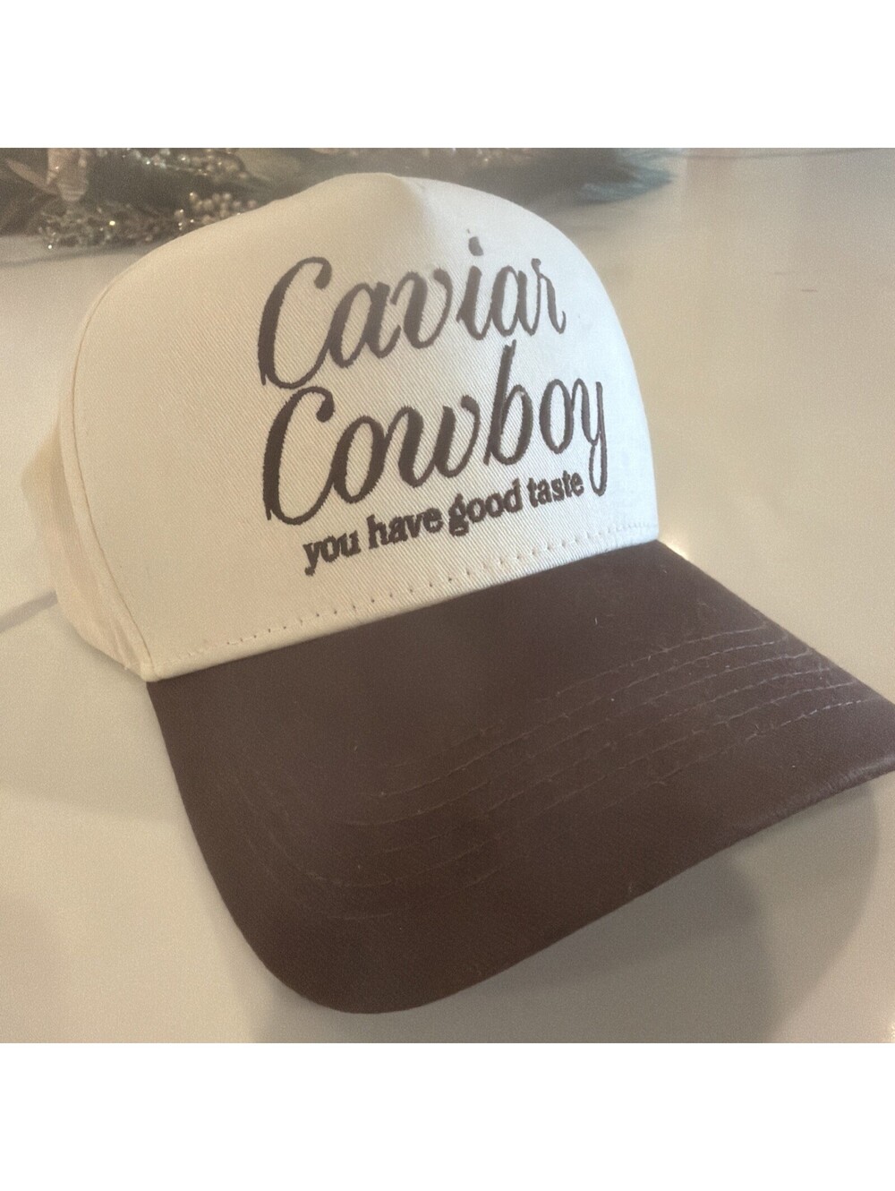 Eleven Eleven Caviar Cowboy Hat Cream& Brown Snapback “You Have Good Taste”